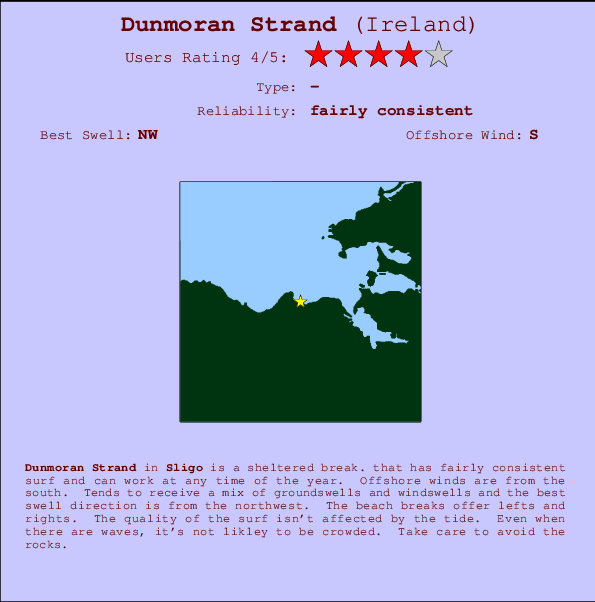 Dunmoran Strand Carte et Info des Spots
