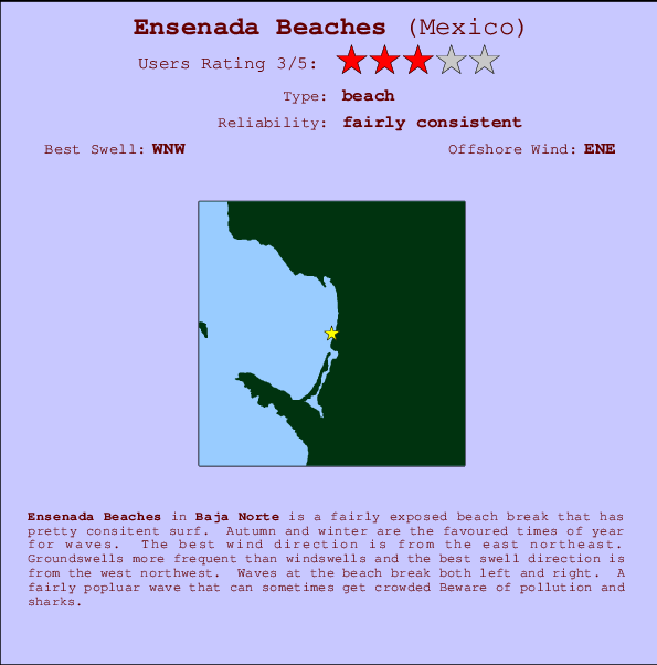 Ensenada Beaches Carte et Info des Spots