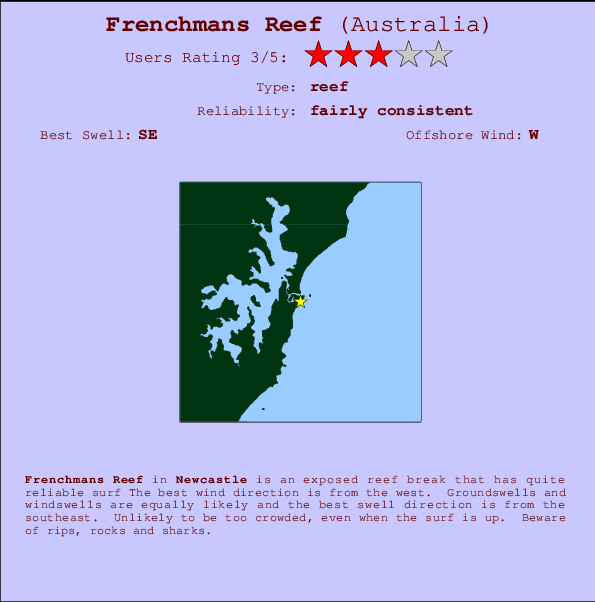 Frenchmans Reef Carte et Info des Spots