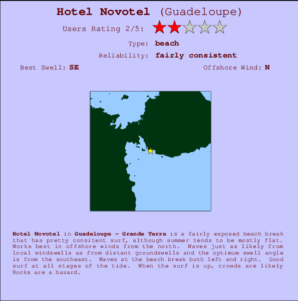 Hotel Novotel Carte et Info des Spots