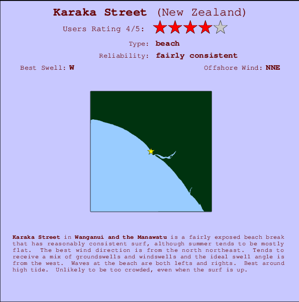Karaka Street Carte et Info des Spots