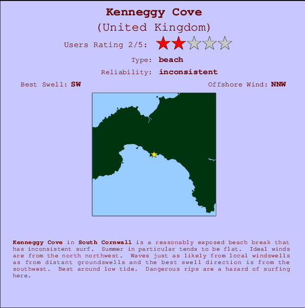 Kenneggy Cove Carte et Info des Spots