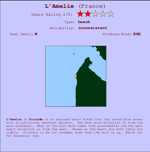 L'Amelie Carte et Info des Spots