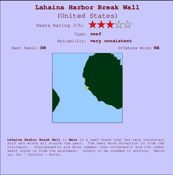 Lahaina Harbor Break Wall Carte et Info des Spots