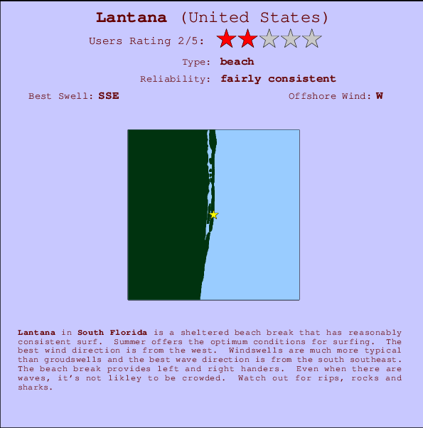 Lantana Carte et Info des Spots