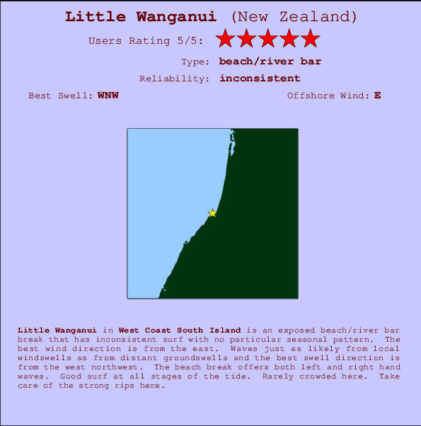 Little Wanganui Carte et Info des Spots