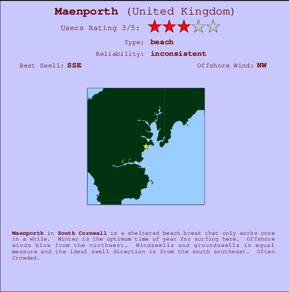 Maenporth Carte et Info des Spots