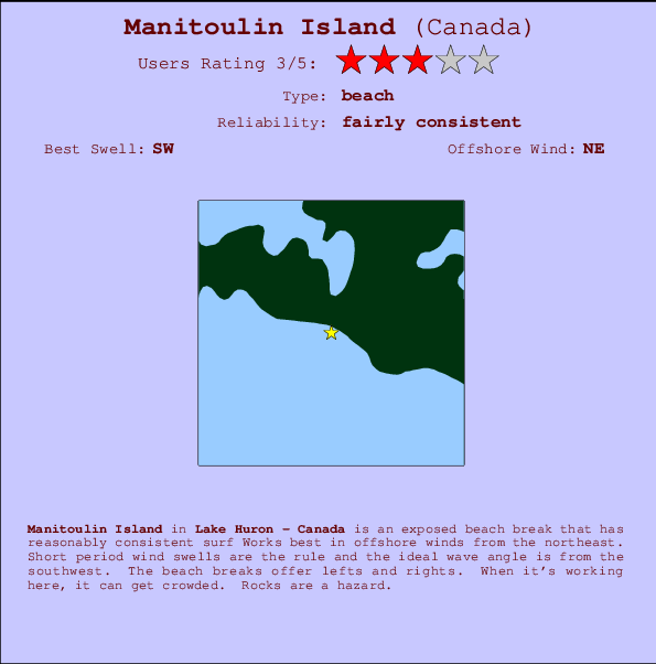 Manitoulin Island Carte et Info des Spots