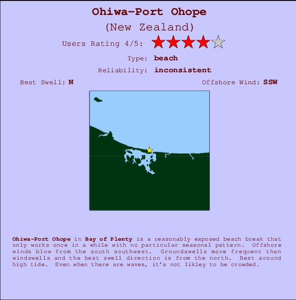 Ohiwa-Port Ohope Carte et Info des Spots