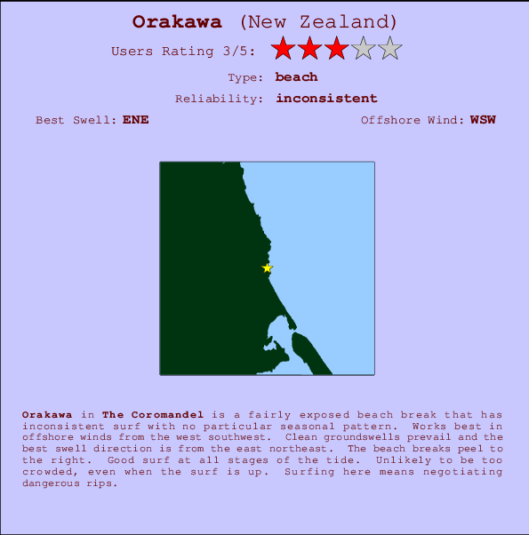 Orakawa Carte et Info des Spots