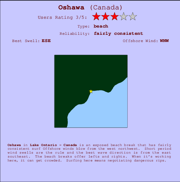 Oshawa Carte et Info des Spots