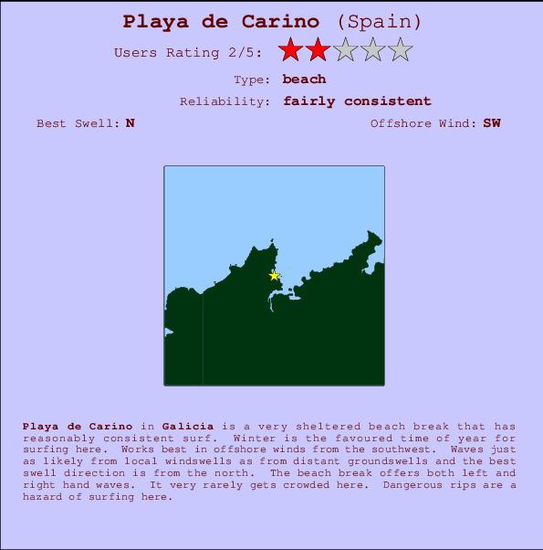 Playa de Carino Carte et Info des Spots