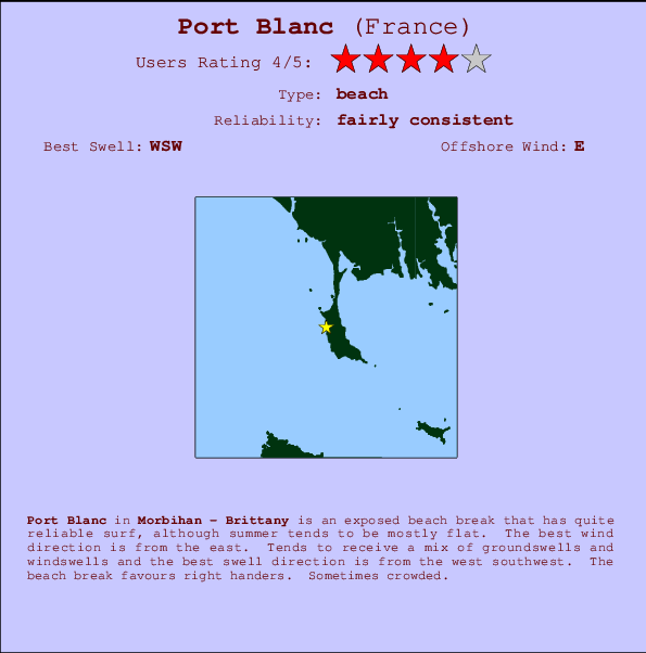 Port Blanc Carte et Info des Spots