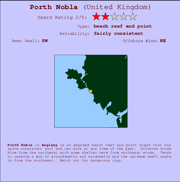 Porth Nobla Carte et Info des Spots