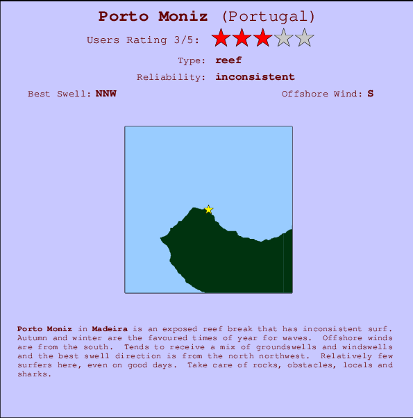 Porto Moniz Carte et Info des Spots