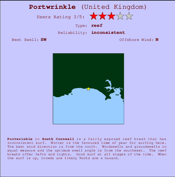 Portwrinkle Carte et Info des Spots