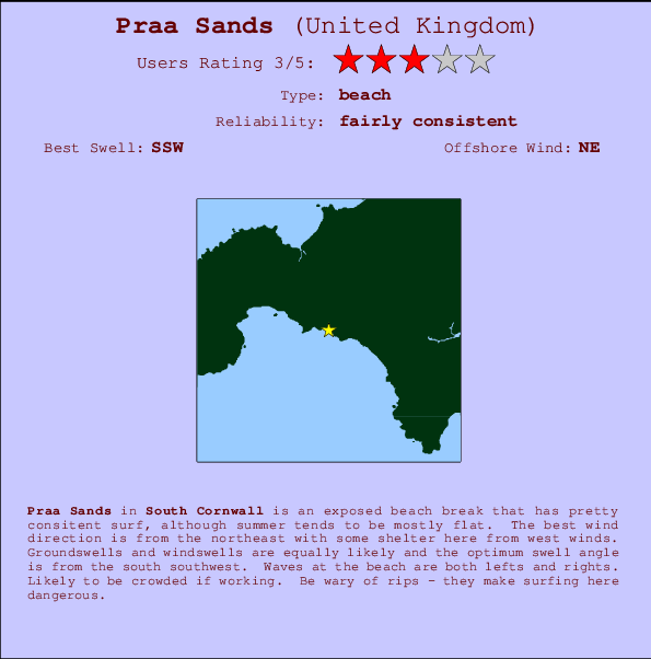 Praa Sands Carte et Info des Spots