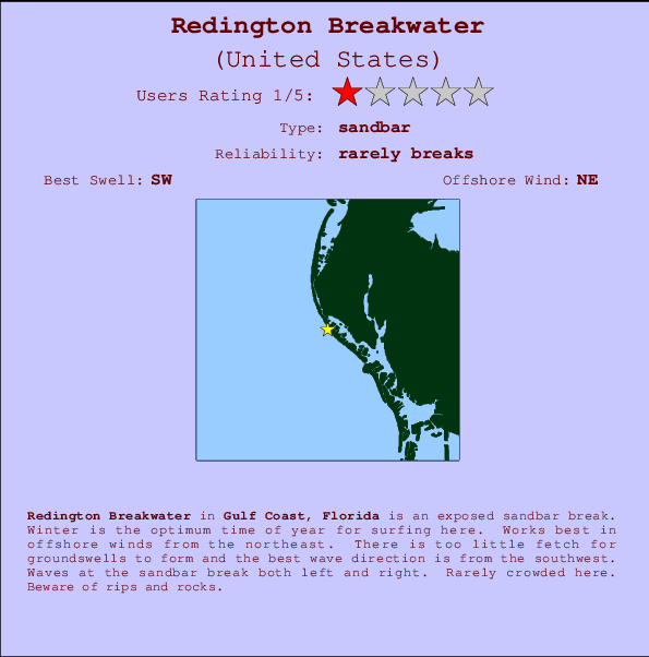 Redington Breakwater Carte et Info des Spots