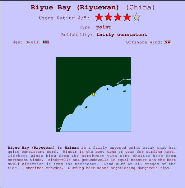 Riyue Bay (Riyuewan) Carte et Info des Spots