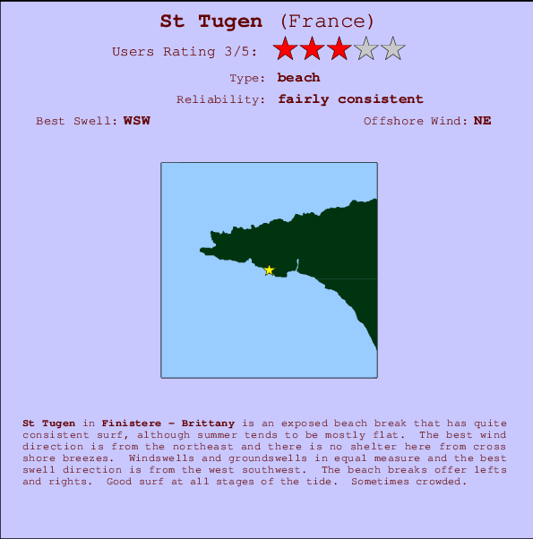 St Tugen Carte et Info des Spots
