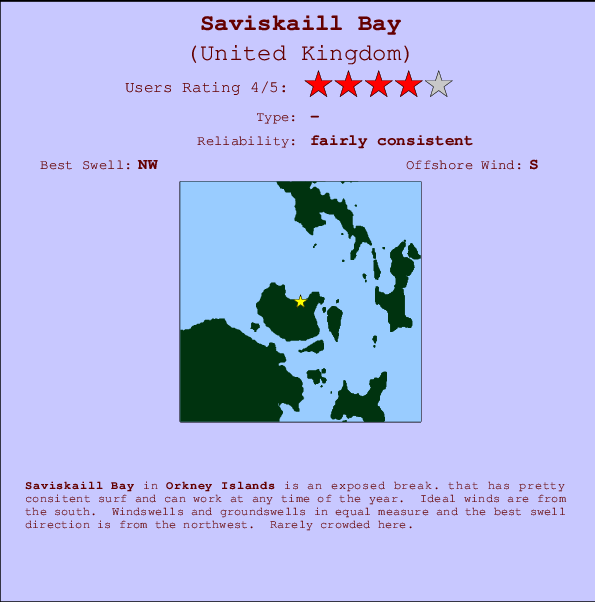 Saviskaill Bay Carte et Info des Spots