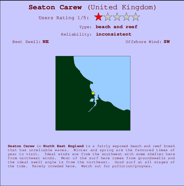 Seaton Carew Carte et Info des Spots