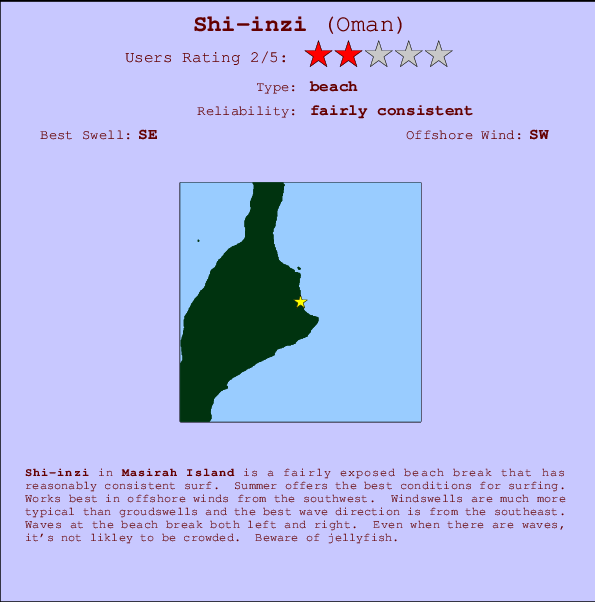 Shi-inzi Carte et Info des Spots