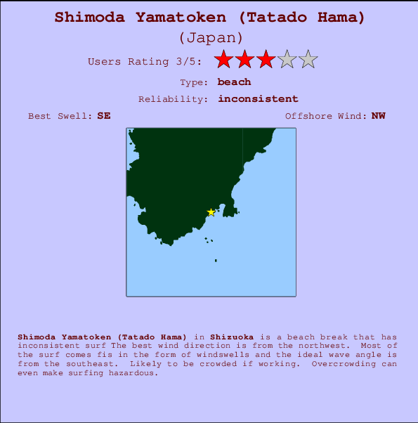 Shimoda Yamatoken (Tatado Hama) Carte et Info des Spots