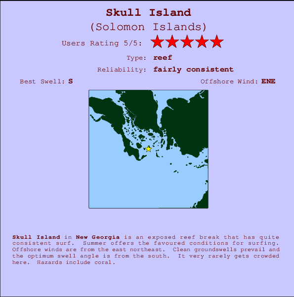 Skull Island Carte et Info des Spots
