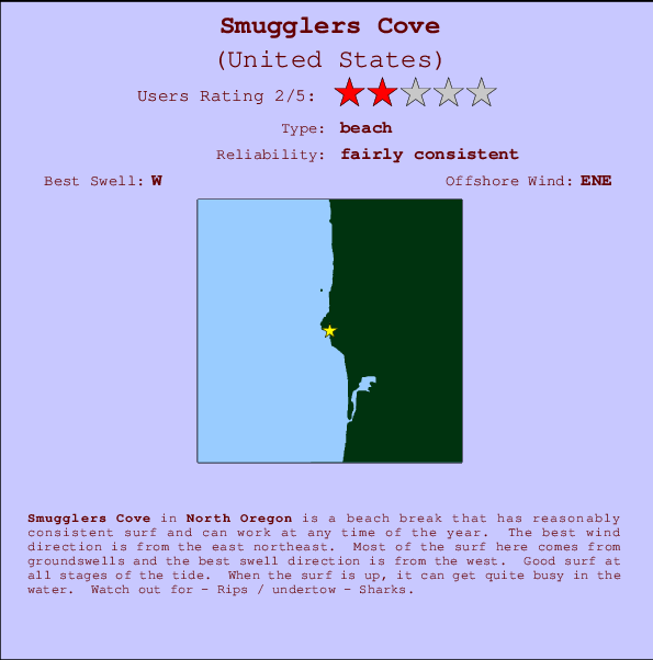 Smugglers Cove Carte et Info des Spots