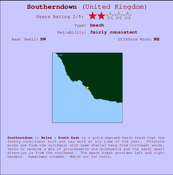 Southerndown Carte et Info des Spots