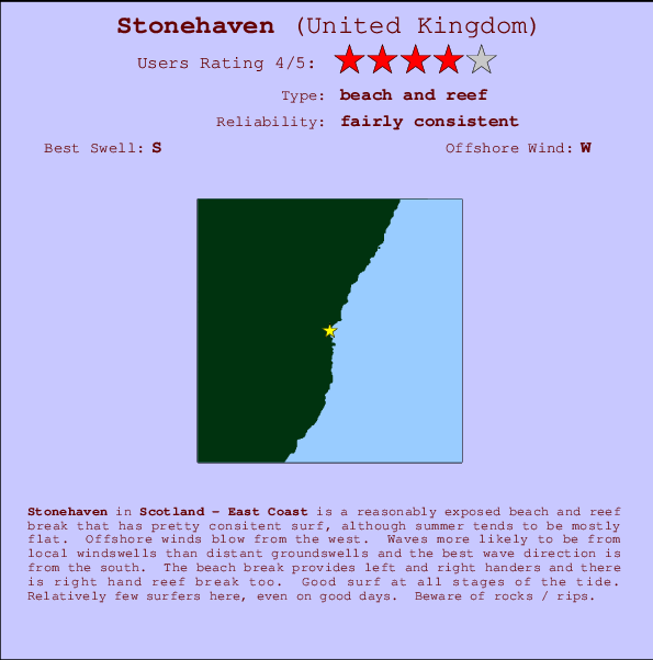 Stonehaven Carte et Info des Spots