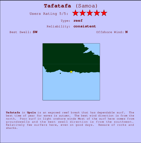Tafatafa Carte et Info des Spots