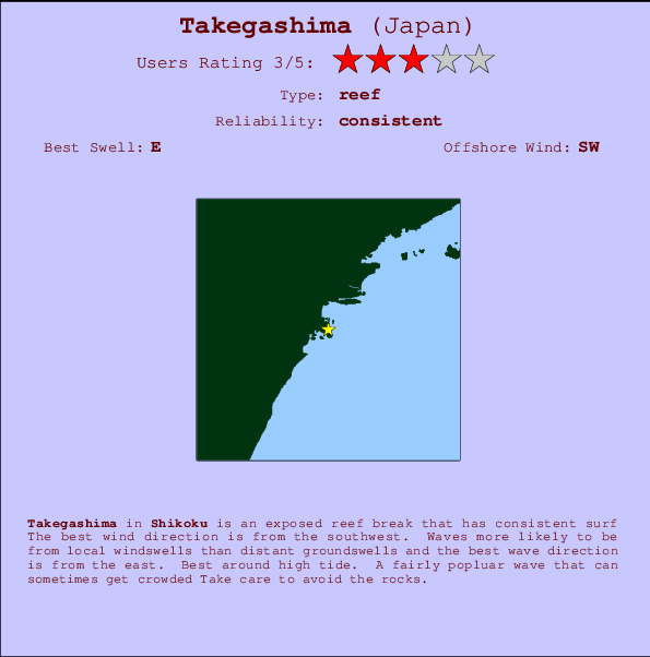 Takegashima Carte et Info des Spots