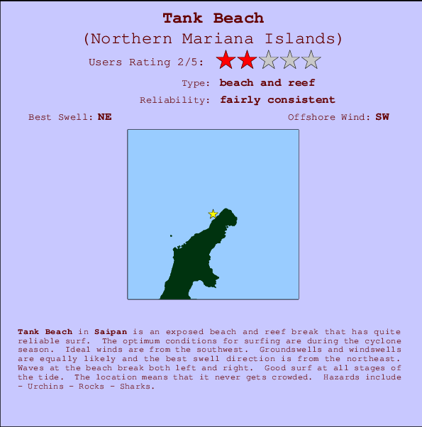 Tank Beach Carte et Info des Spots