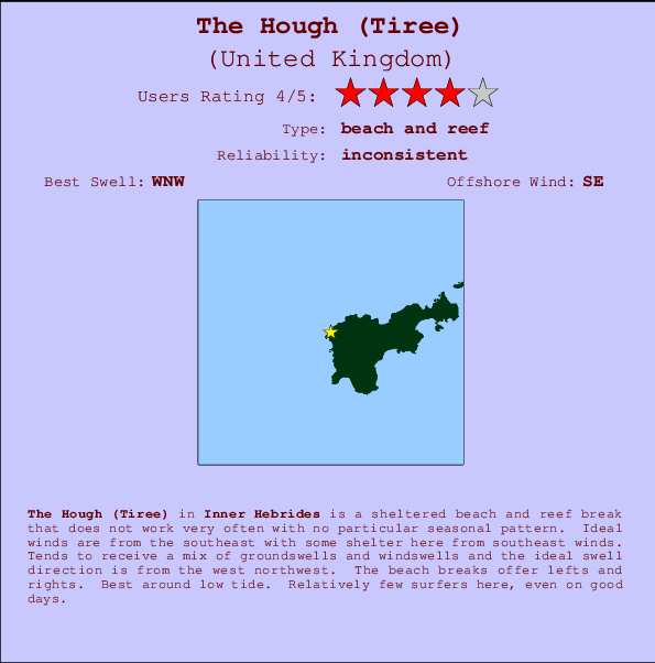 The Hough (Tiree) Carte et Info des Spots