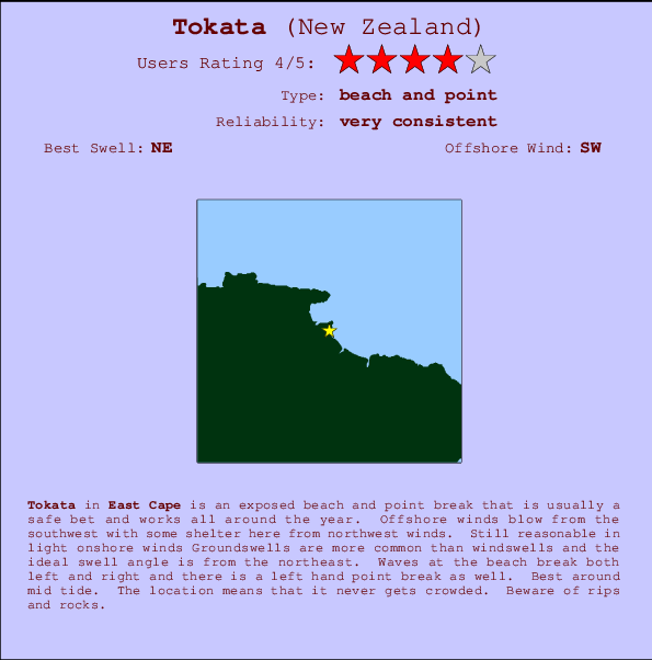 Tokata Carte et Info des Spots
