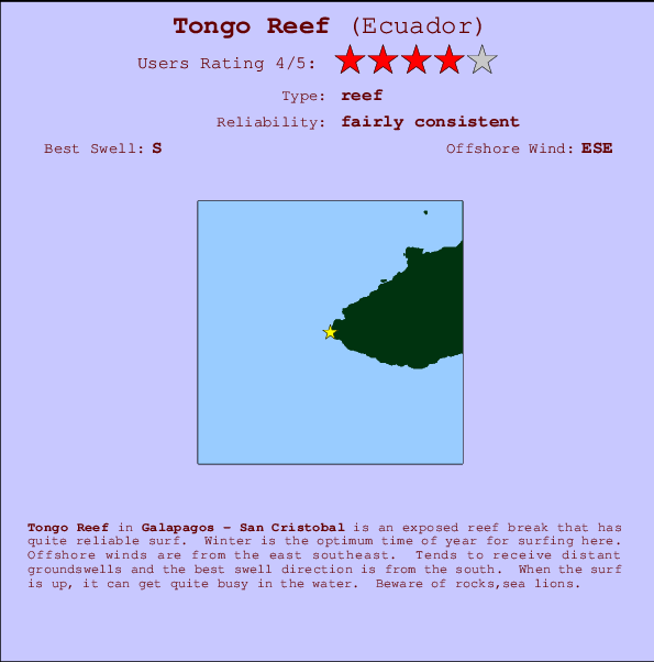 Tongo Reef Carte et Info des Spots