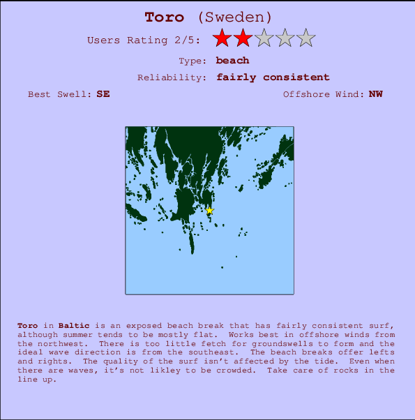Toro Carte et Info des Spots