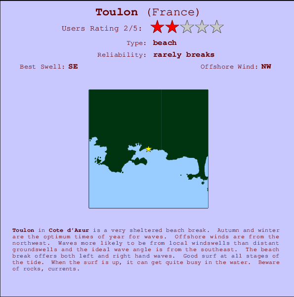 Toulon Carte et Info des Spots