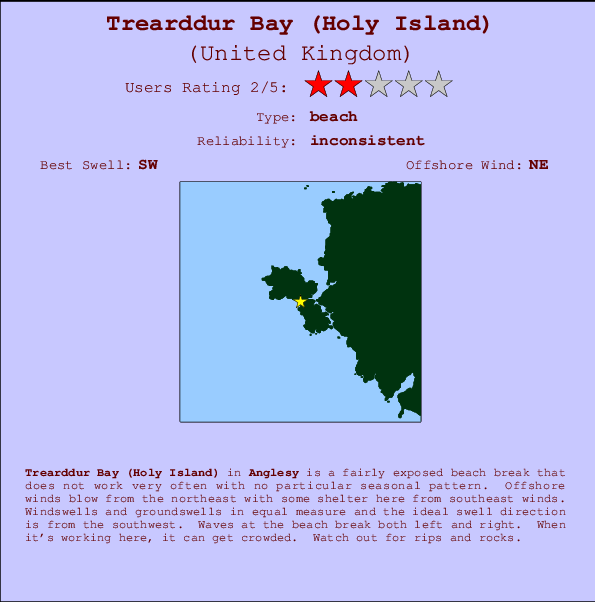 Trearddur Bay (Holy Island) Carte et Info des Spots