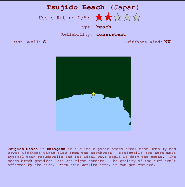 Tsujido Beach Carte et Info des Spots