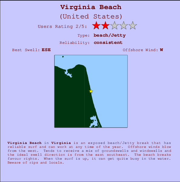 Virginia Beach Carte et Info des Spots