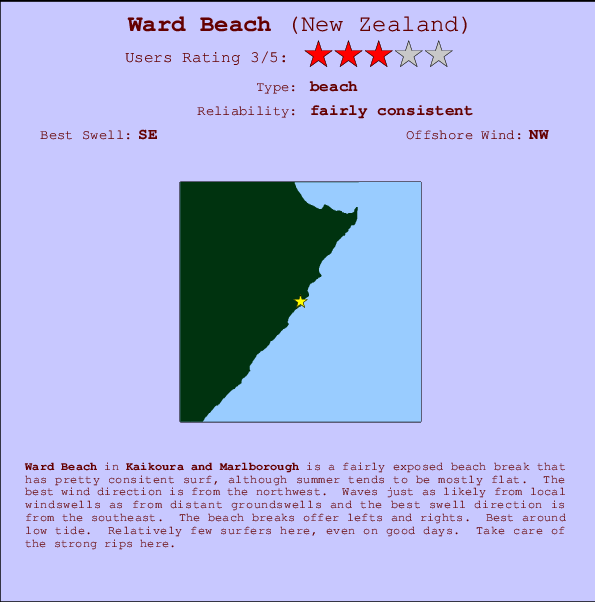 Ward Beach Carte et Info des Spots