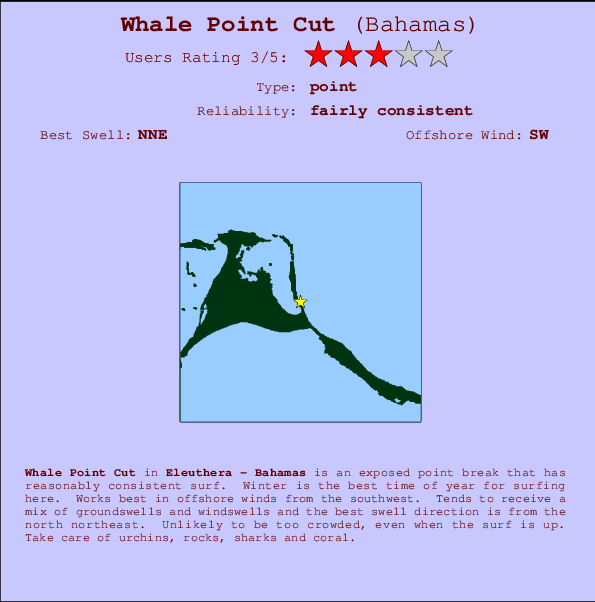 Whale Point Cut Carte et Info des Spots