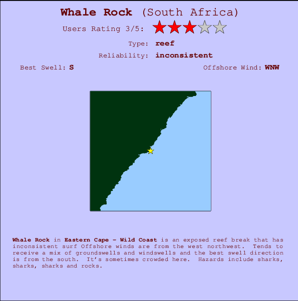 Whale Rock Carte et Info des Spots