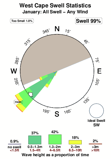 West cape.surf.statistics.january