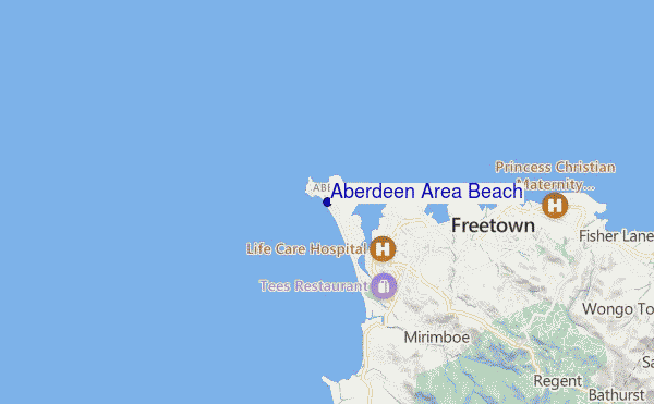 carte de localisation de Aberdeen Area Beach