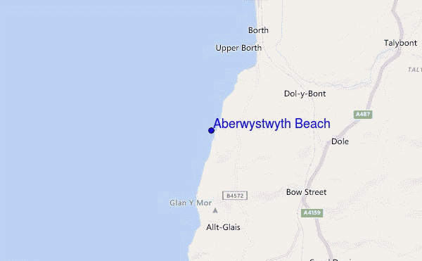 carte de localisation de Aberwystwyth Beach