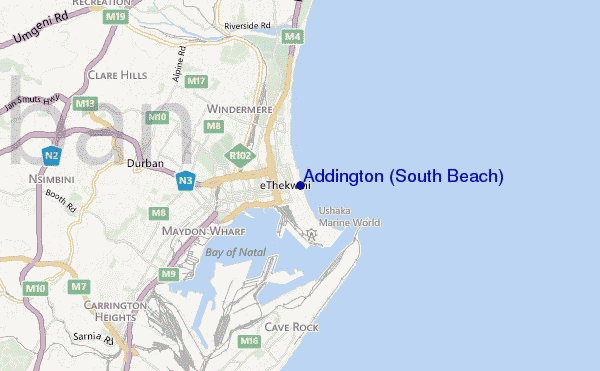 carte de localisation de Addington (South Beach)